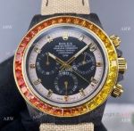 Swiss 4130 Rolex Daytona Diw Watch Carbon NTPT Rainbow Bezel Replica Watch